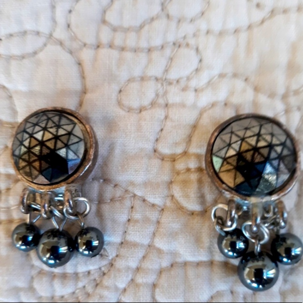 Vintage C Stein Clip on Earrings